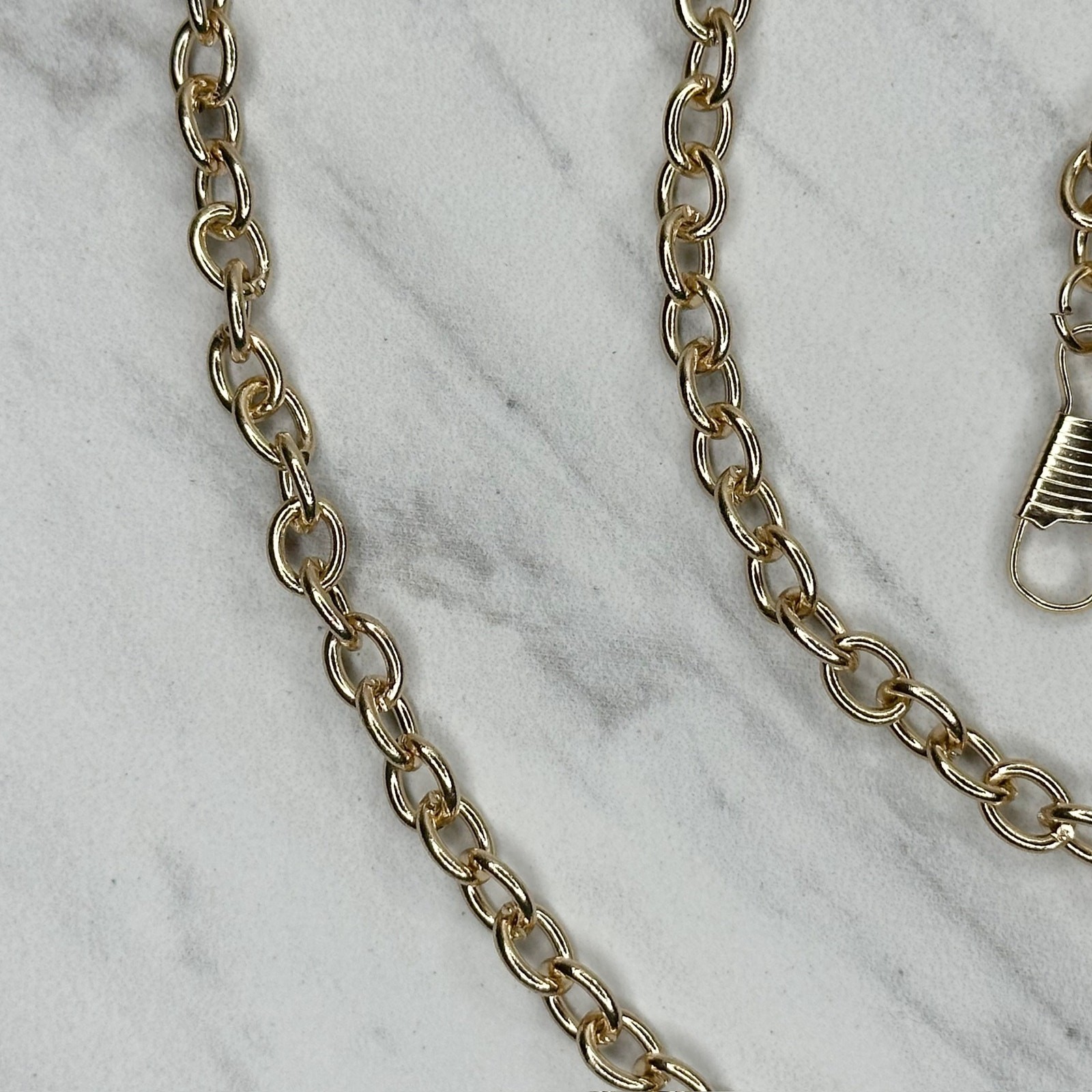 Gold Tone Chain Link Purse Handbag Replacement Strap 46.5″ Crossbody