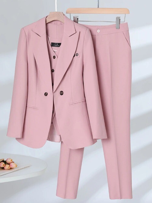 3PC Suit Women’s Formal Dress Blazer Vest Pant Office Business Work Slim Fit SZ