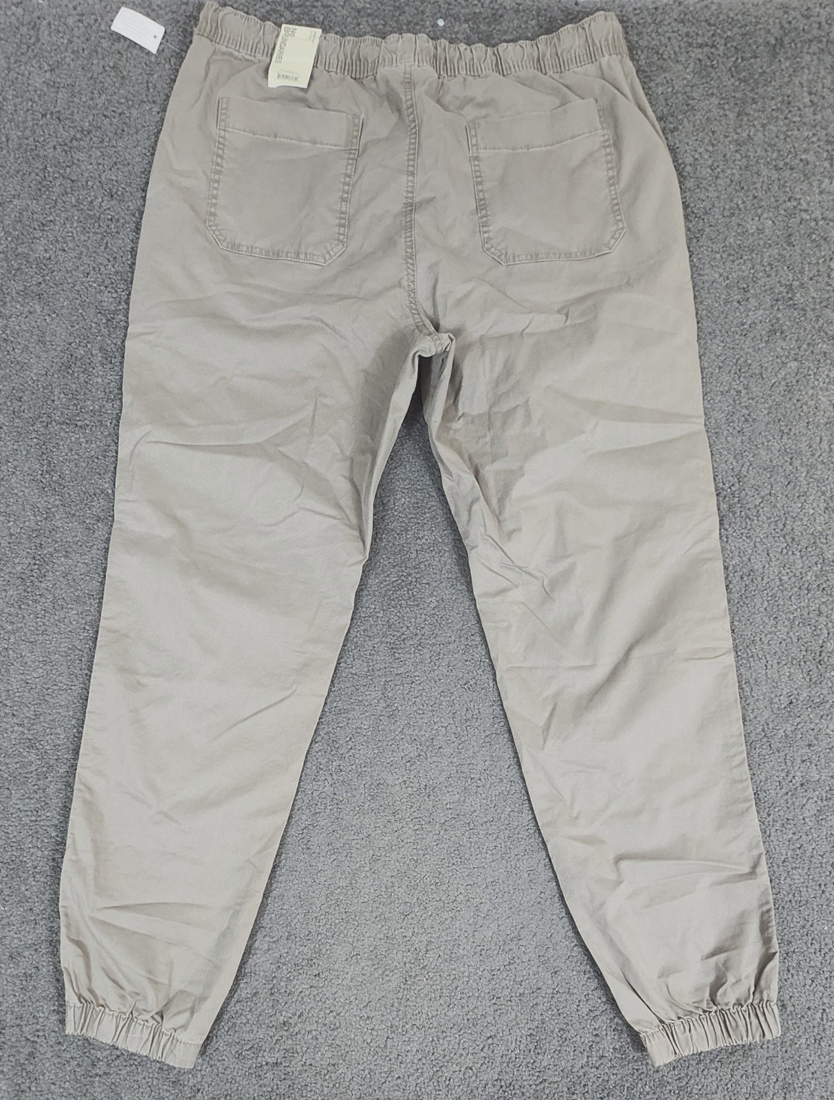 Men’s Jogger Pants Size M 32-34 Taupe “2 PACK” Twill Elastic Waist No Boundaries