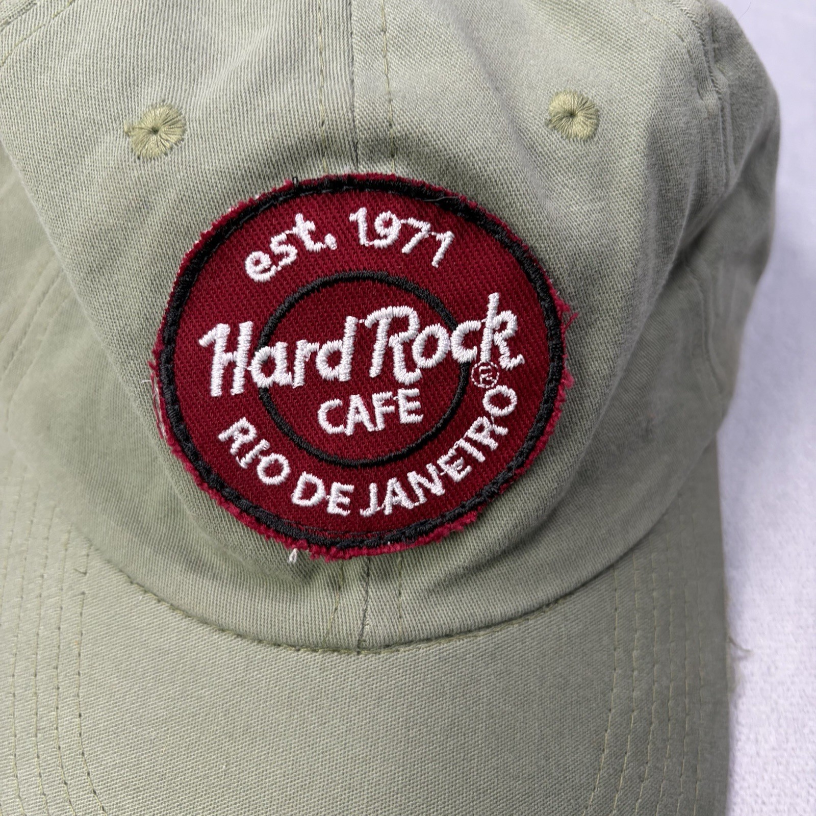 Hard Rock Cafe Snapback Hat Cap Rio De Janeiro Green.