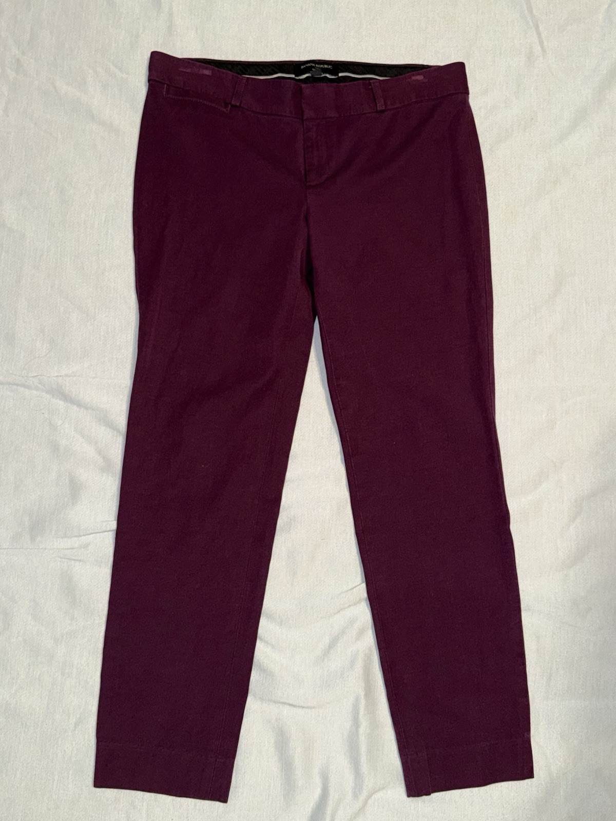 Banana Republic Women’s Sloan Fit Stretch Ankle Pants, Size 8, Burgandy,