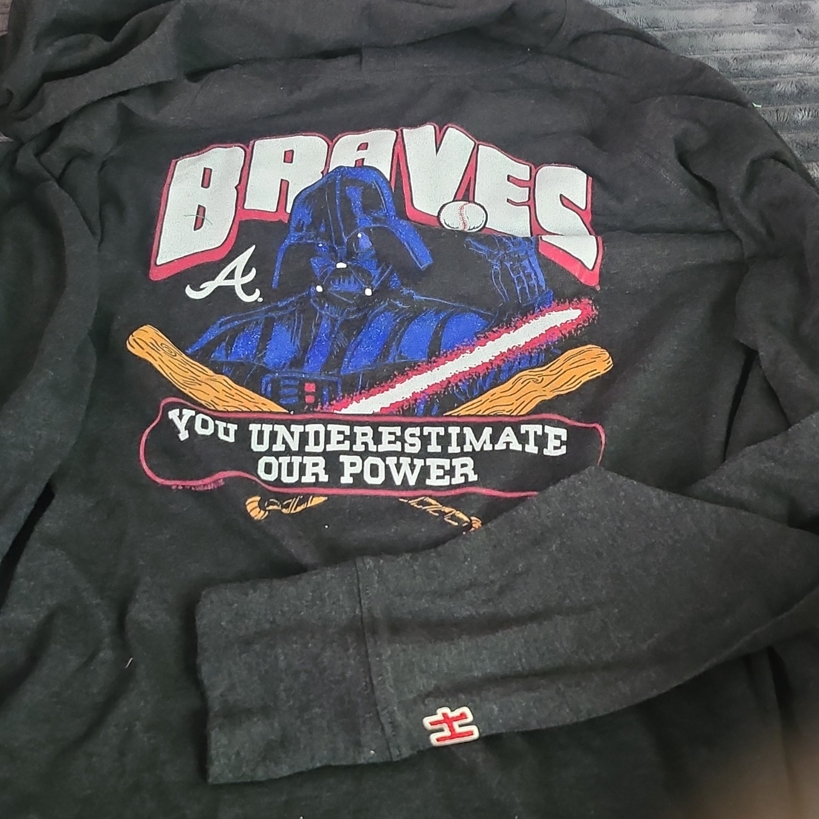 Homage Atlanta Braves Darth Vader Star Wars MLB Black Pullover Hoodie Men’s S