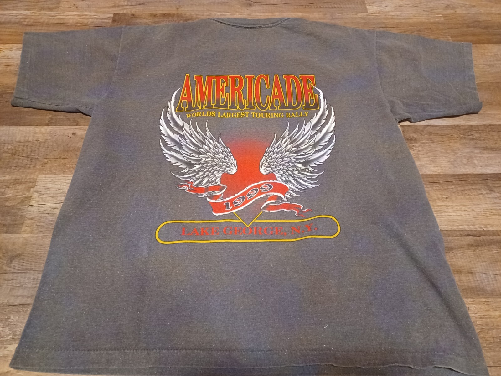 Vintage 90’s 1999 World’s Largest Touring Rally Biker Flames Eagle T-Shirt Large