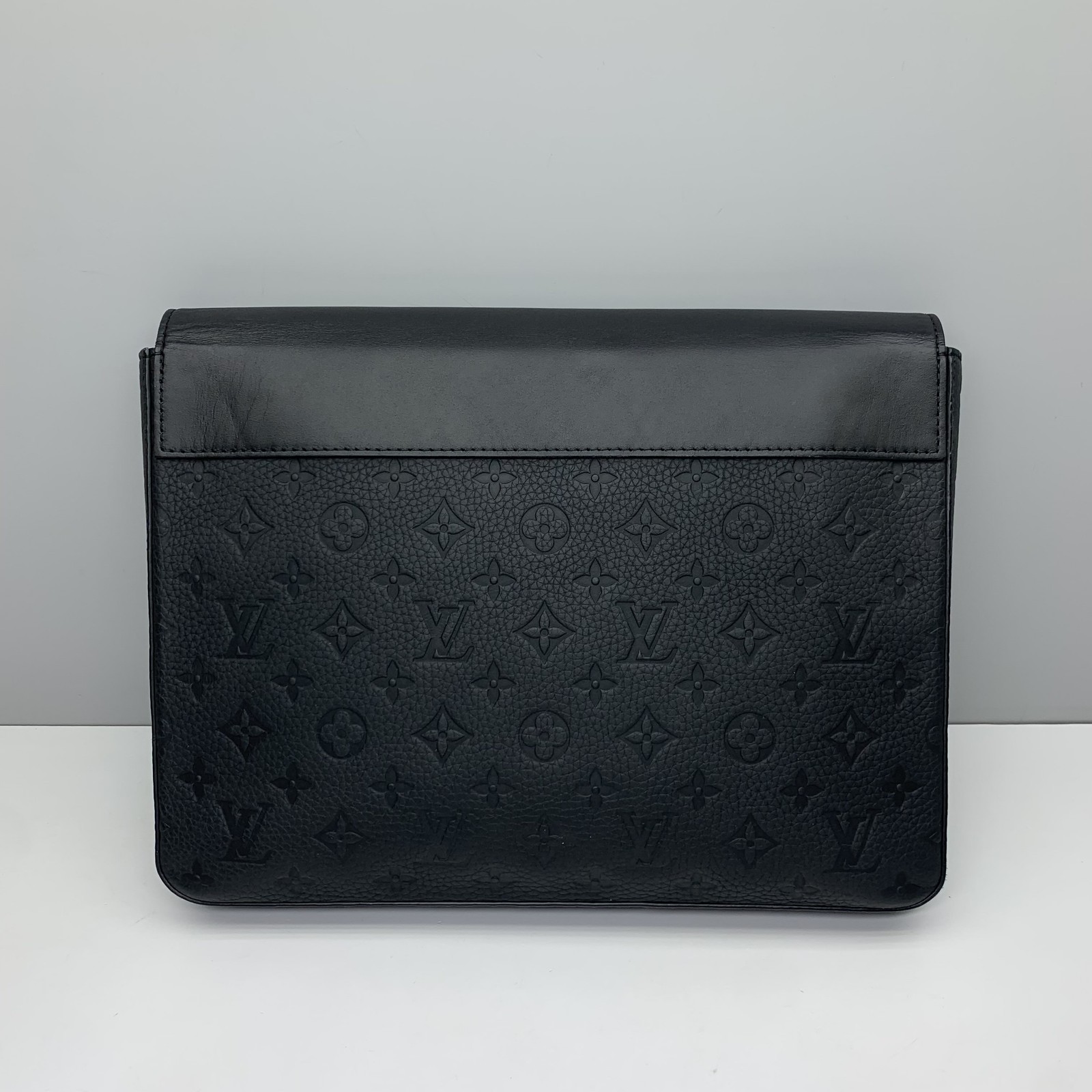 Louis Vuitton Pre-Owned Authentic Steamer Clutch Black Free Shipping 32x22x4cm