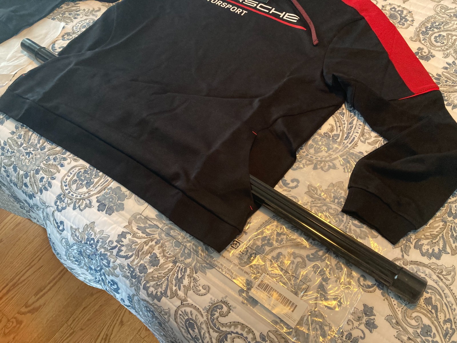 NEW IN BAG PORSCHE DESIGN MOTORSPORT LONG SLEEVED HOODIE IN EURO XL = USA L