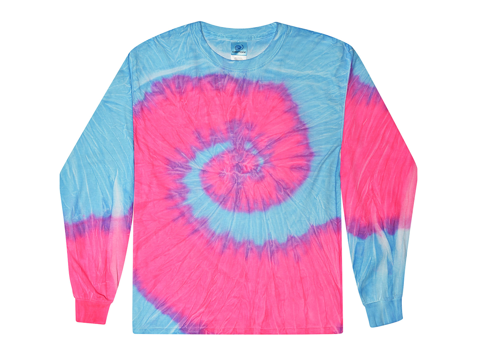 Tie Dye Long Sleeve Shirts Psychedelic Kids & Adult 100% Cotton Colortone