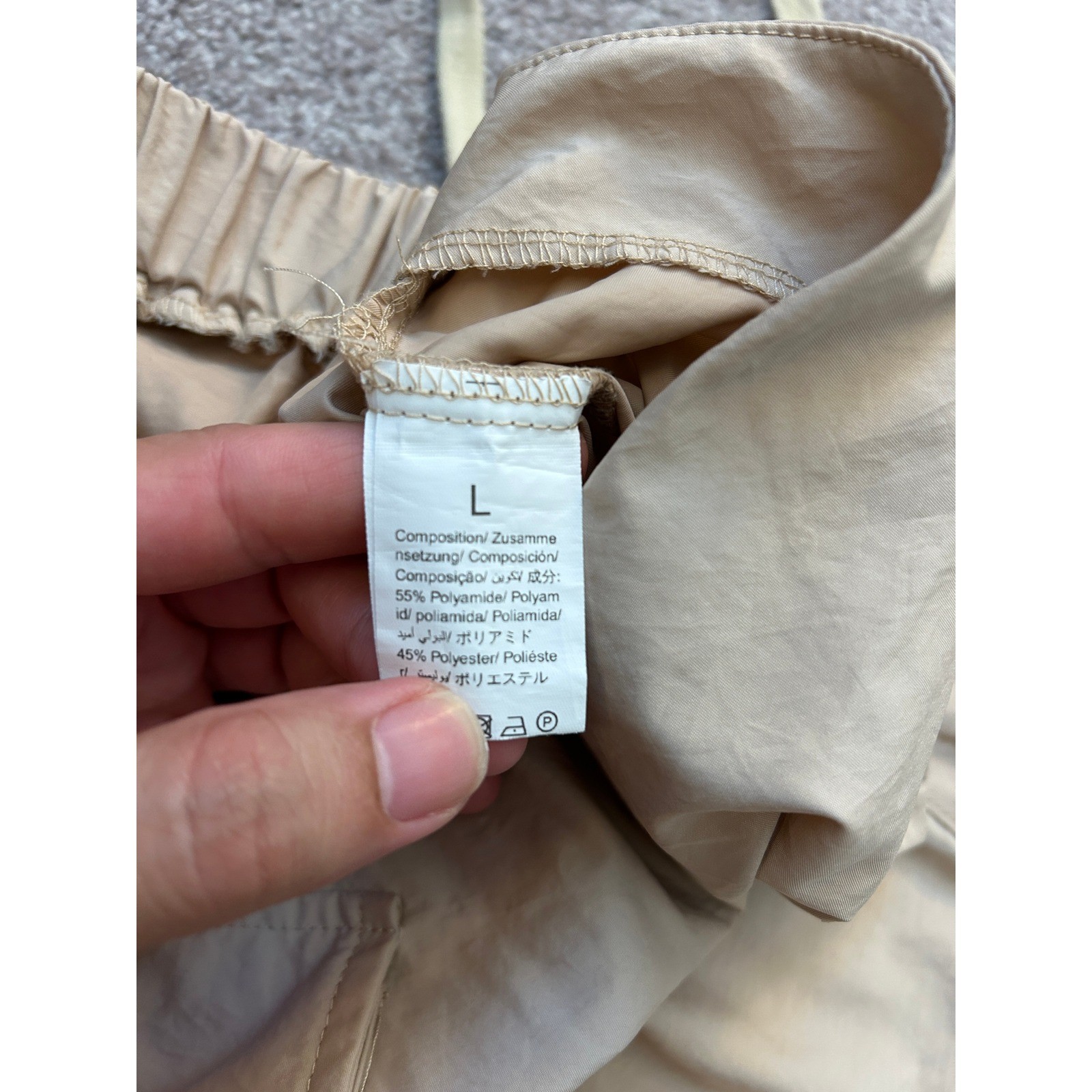 Vintage Cargo Pants Womens Large Tan Excellent Wide Leg Utility Gorpcore