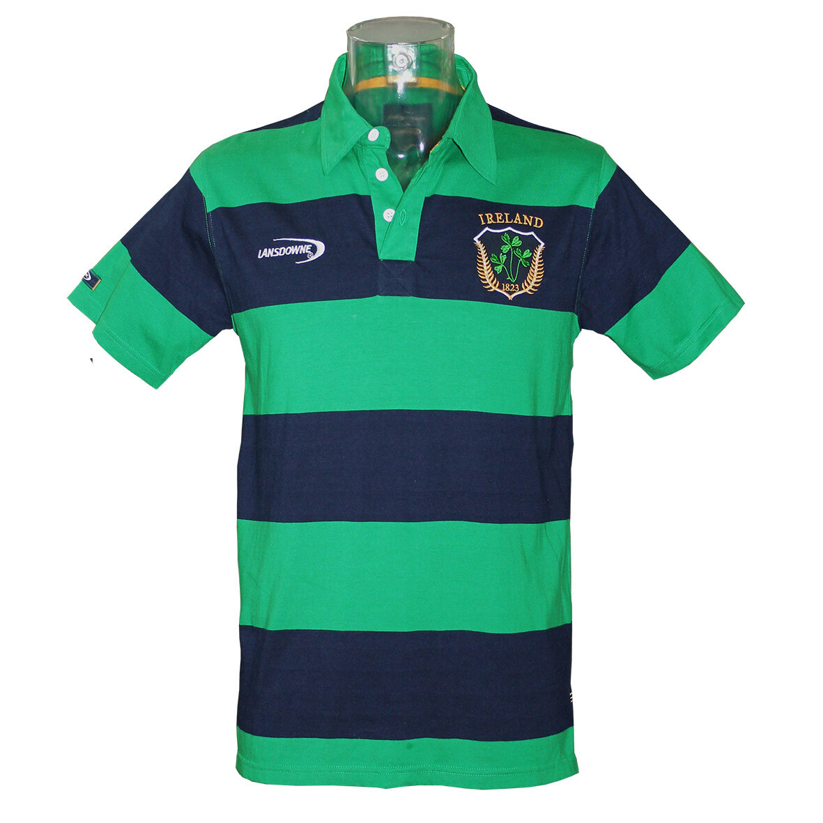 Polo Shirt Lansdowne Emerald Striped Navy Green Ireland Pullover style