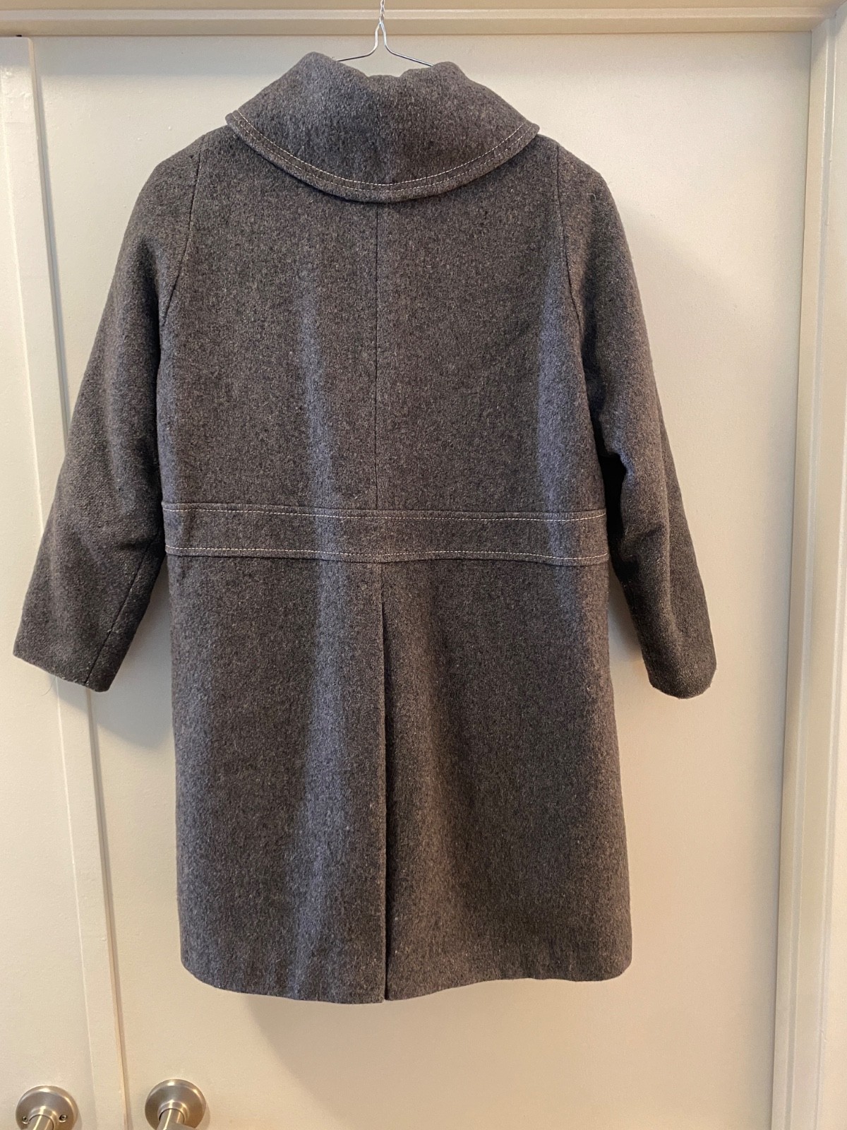Antique Vintage 40’s Era Grey Wool Peacoat Collar Pockets
