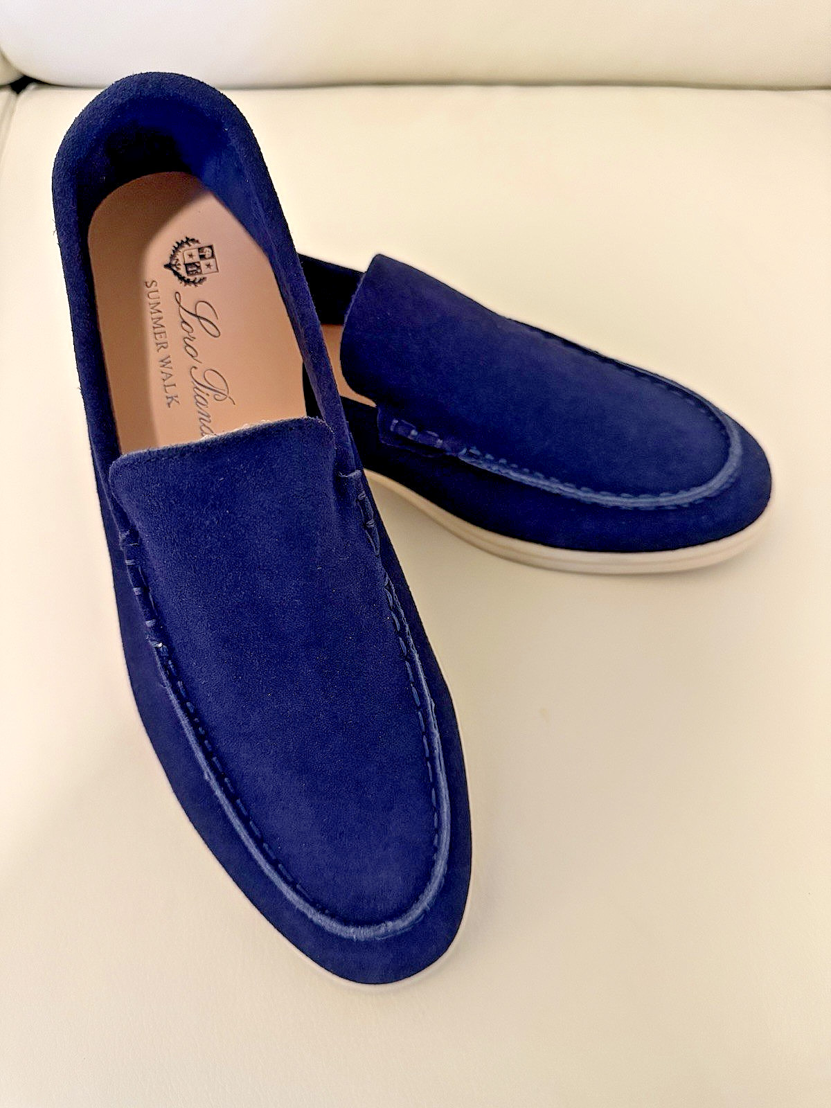 Loro Piana Summer Walk Loafers Blue Suede EU 43 US 10 Made in Italy NWOT