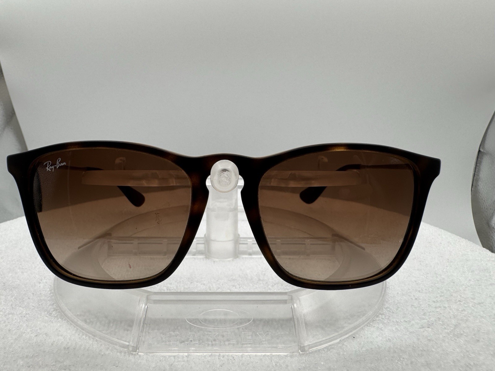 NEW Ray-Ban RB4187 856/13 CHRIS Polished Light Havana Dark Brown Sunglasses