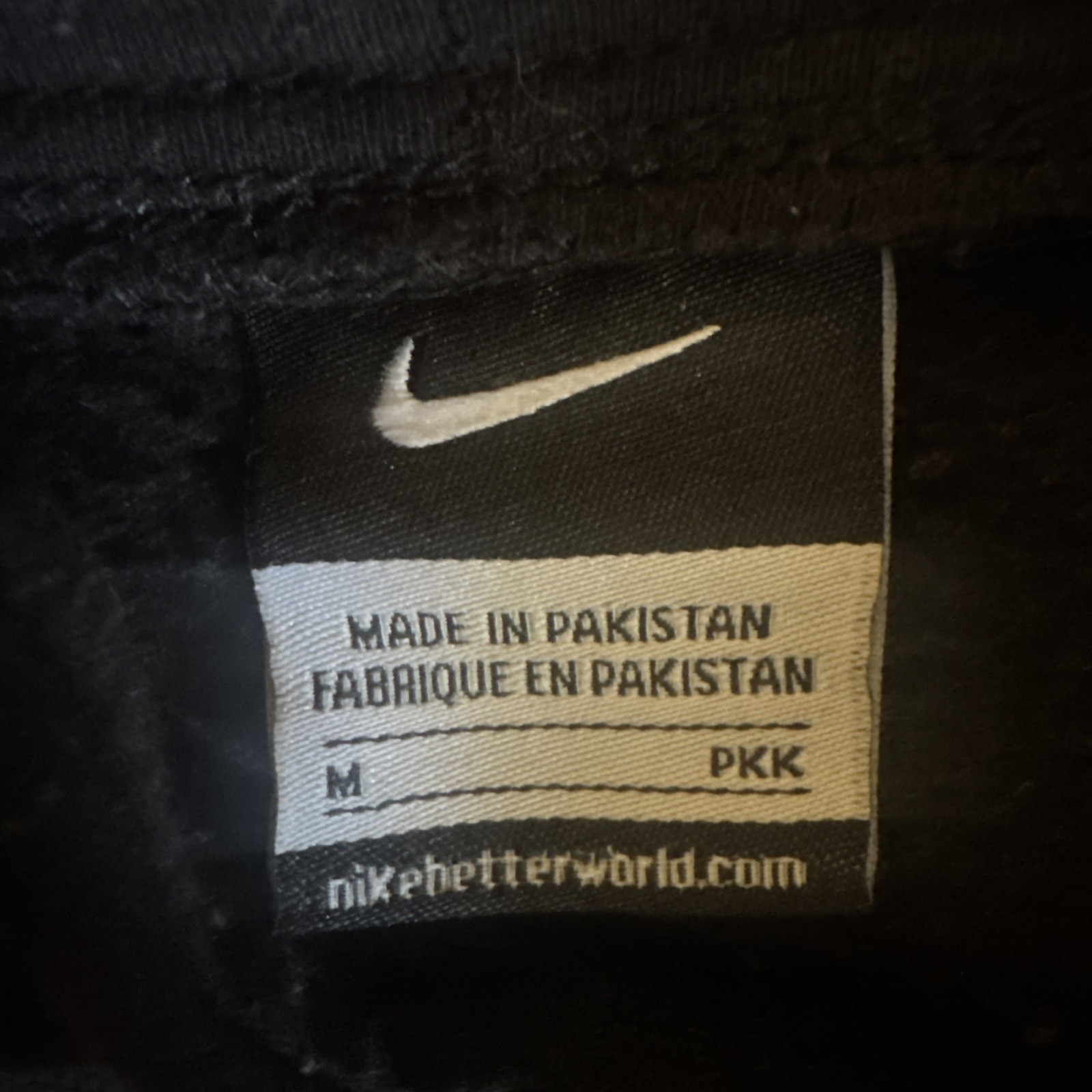 Vtg Nike Y2K Center Swoosh Check Pullover Sweatshirt Hoodie Black – Medium