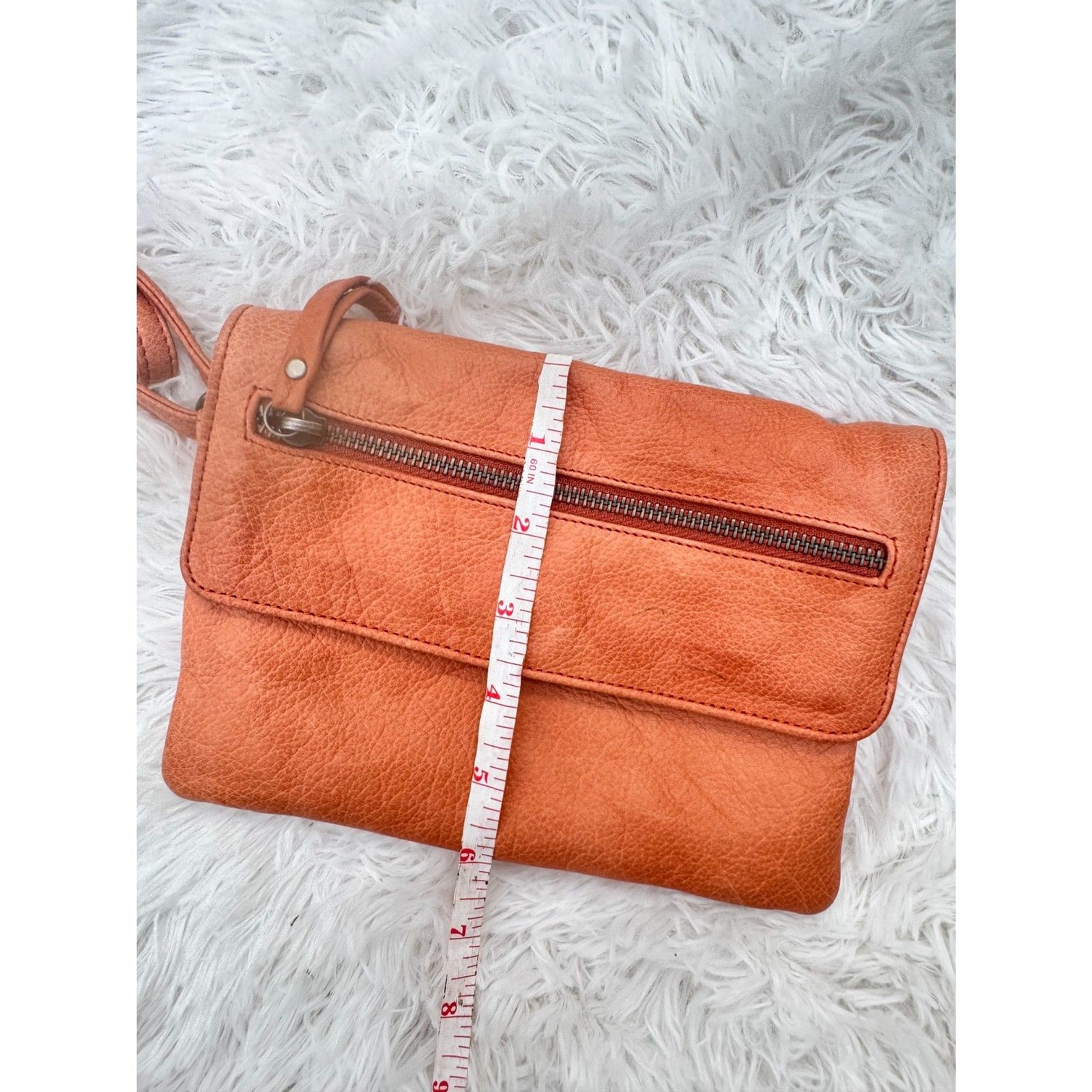 Day & Mood Cognac Leather Crossbody Bag with Tassel