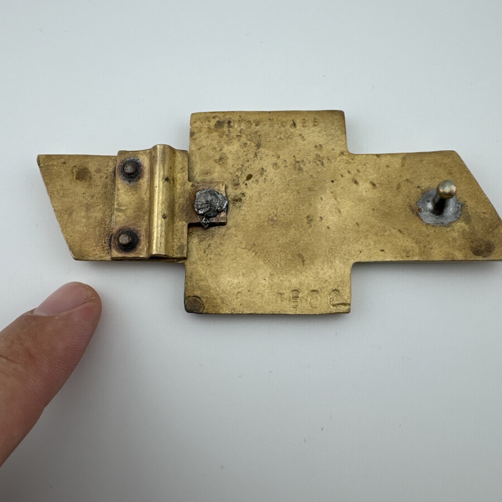 Chevrolet Chevy Solid Brass Belt Buckle with Bowtie Design/ 4.5 Inches/ Read!!!!