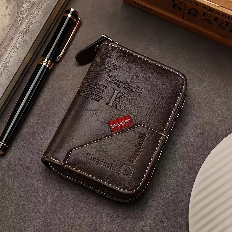 Mens RFID Blocking Leather Wallet Credit Card ID Holder Zipper Purse Waterproof
