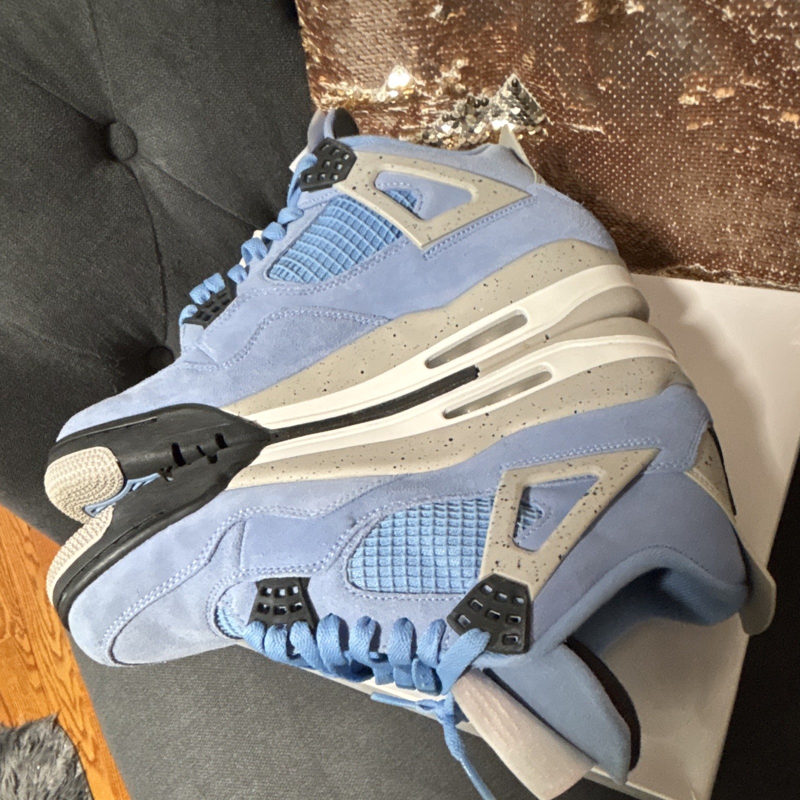 Air Jordan 4 Retro University Blue (UNC) Suede Men’s Low Top Sneakers