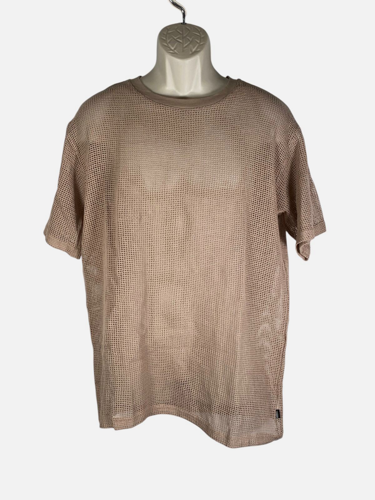 WeSC Unisex Adults’ Beige Mason Mesh T-Shirt Size L/XL