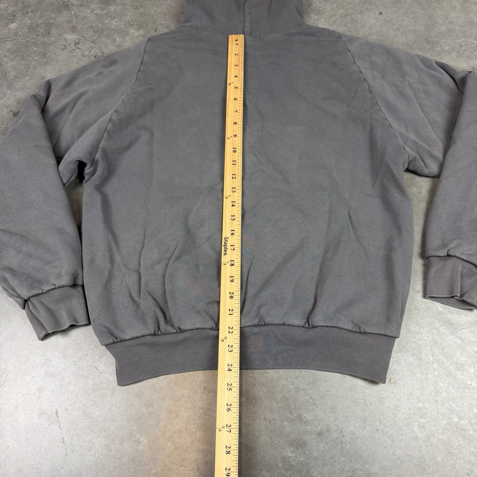 YZY Gap Hoodie Mens Medium Gray Full Zip Boxy Flaws