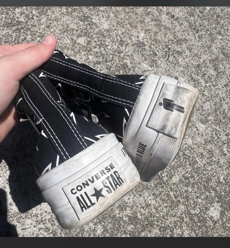 Billie Eilish X Converse Custom Made Shoes w/ Black/White Stars
