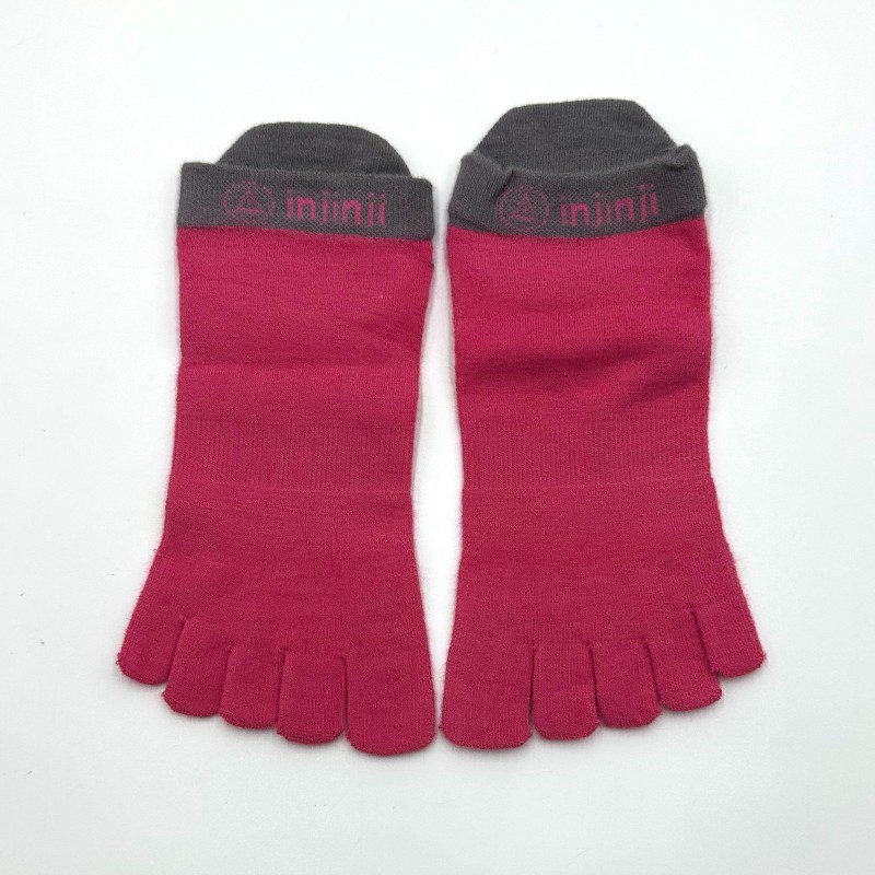 4 Pairs injinji Women’s Lightweight Performance Run Toe No Show Socks Size L