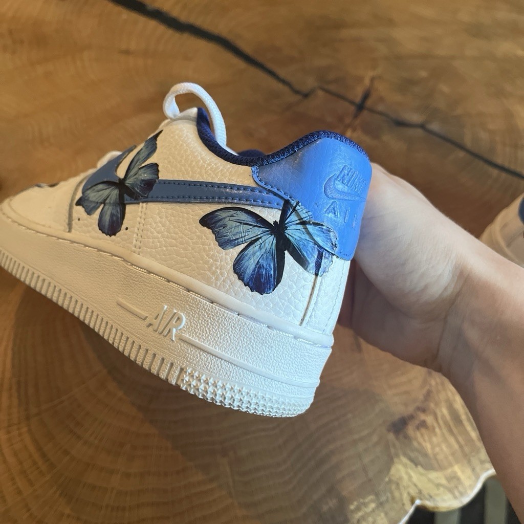 Custom Blue Butterfly Nike AF1 Low Sneakers Women’s Size 5.5/Y4