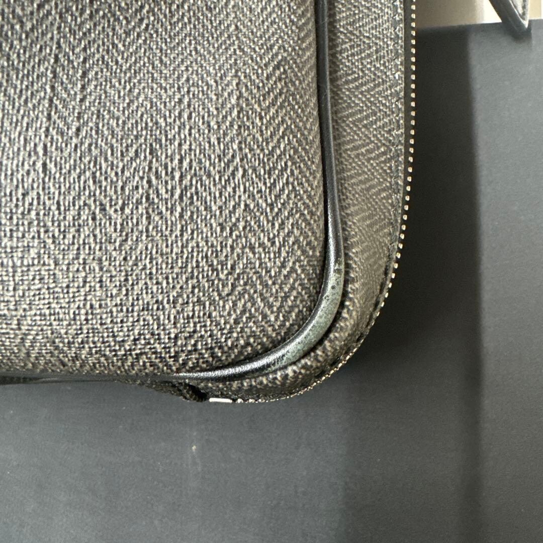 BVLGARI Mens Gray PVC Leather Business Briefcase Bag Padlock Name Tag Auth