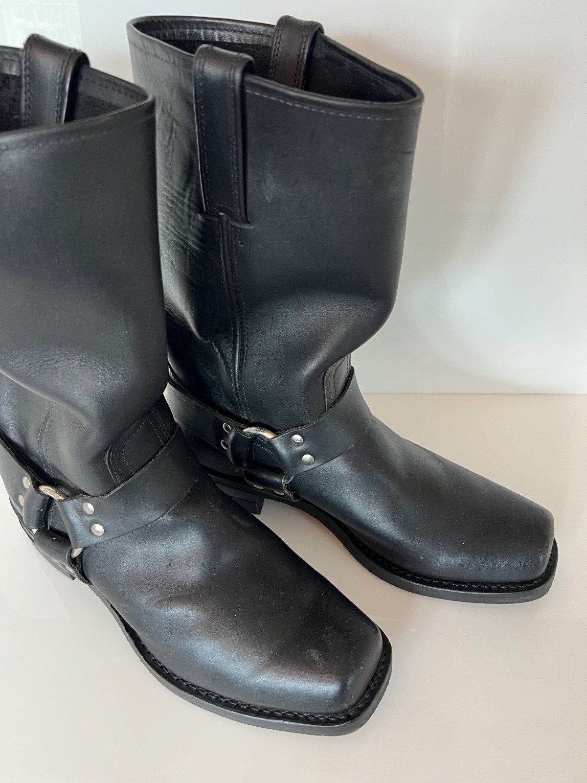 Frye Mens Black Harness 12R Motorcycle Boot Black Size 11 M
