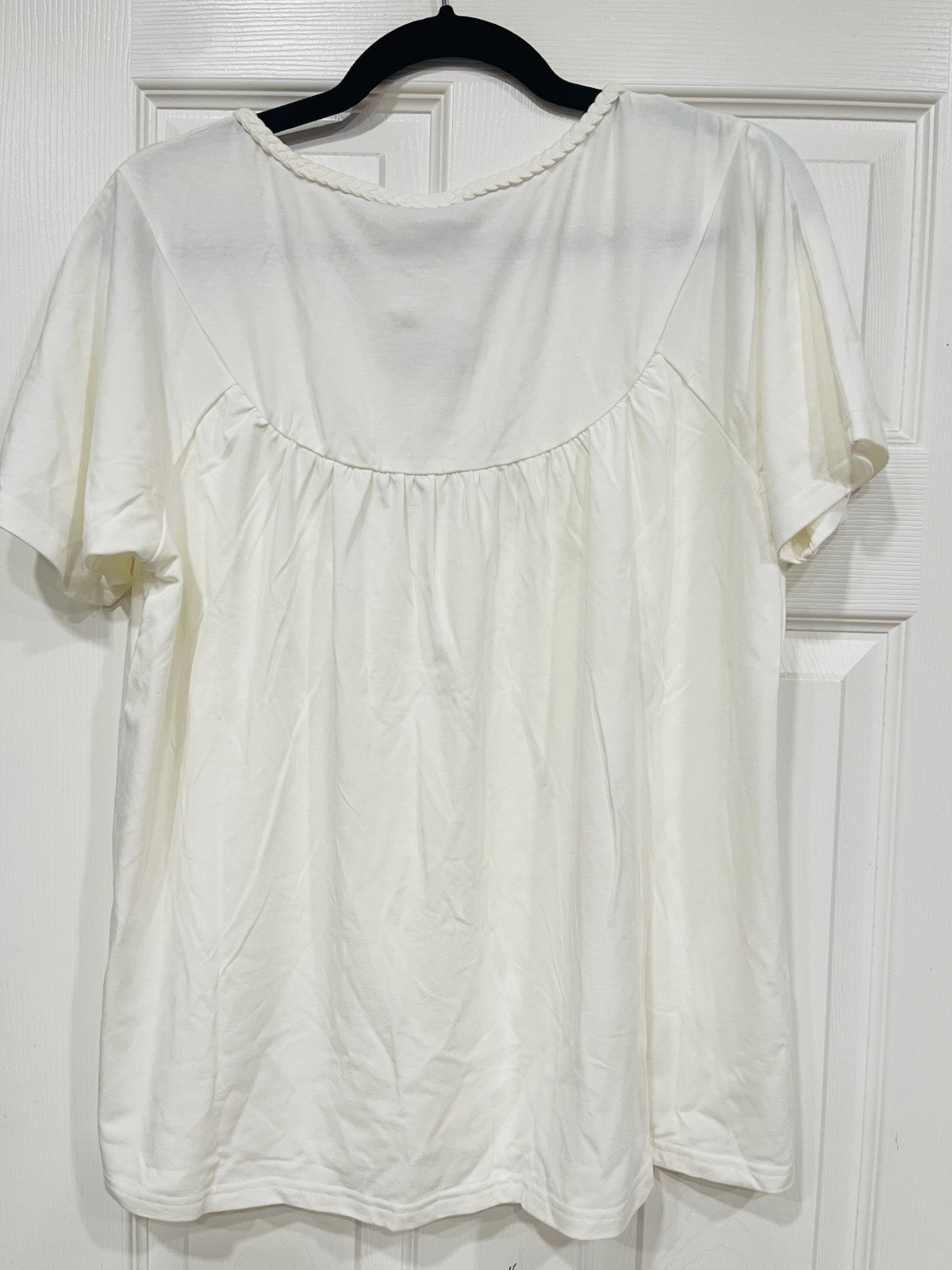 Laurie Felt Cotton Rayon Raglan Tee Size S Ivory A601914