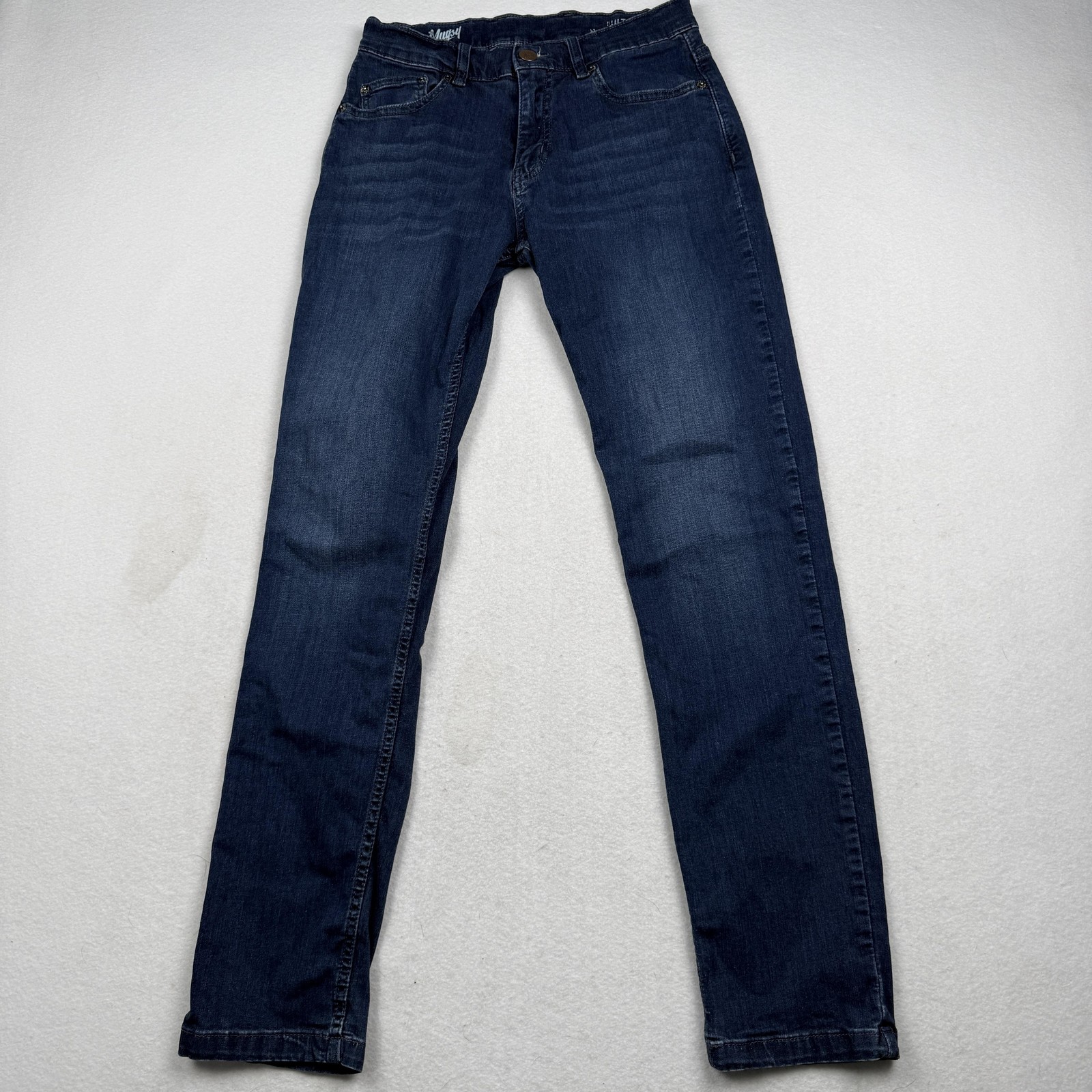 Mugsy Fultons Jeans Mens 28×31 Dark Blue Straight Denim Casual Mid Rise Comfort