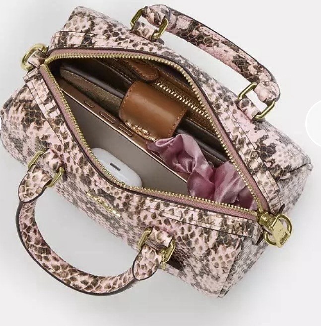 Coach Mini Rowan Crossbody Bag in Snake-Embossed Leather with Card Case – NWT