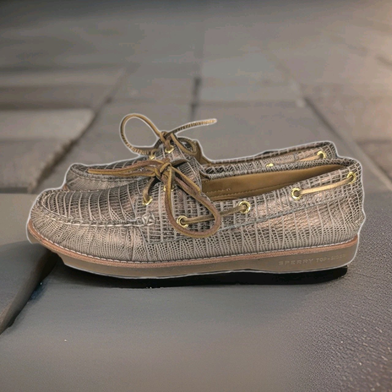 Sperry Top-Sider Gold Woman’s Size 9M Boat Shoe Leather STS91192 61312 Non Mark