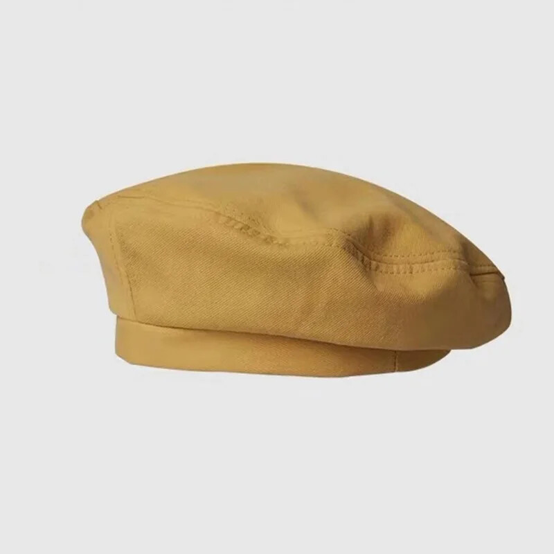Cotton Berets Solid Vintage French Octagonal Forward Peaked Hats Painter Hat