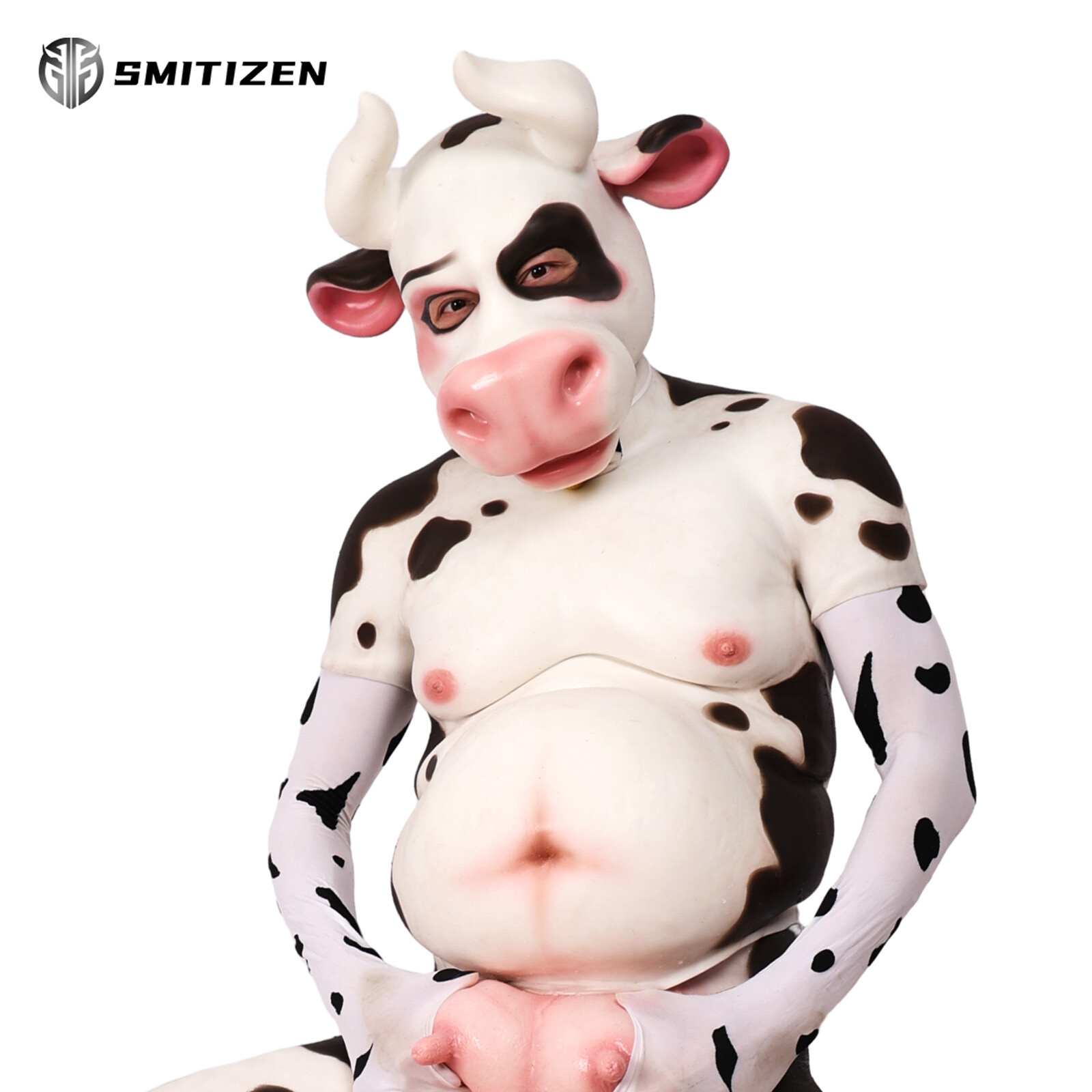 Smitizen Silicone Black-and-white Spots Cow Udders Fetish BDSM Cosplay Costumes