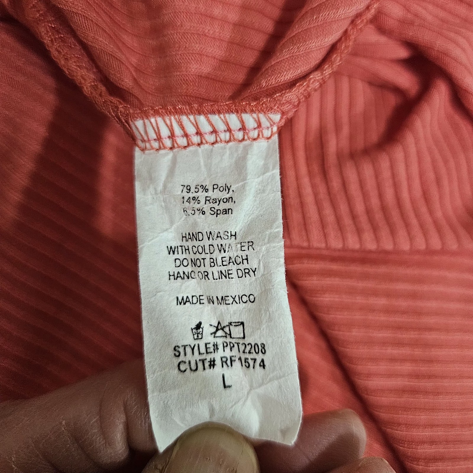 PERFECT PEACH Terracotta Rib Knit Ruffle Flutter Sleeve Top Large