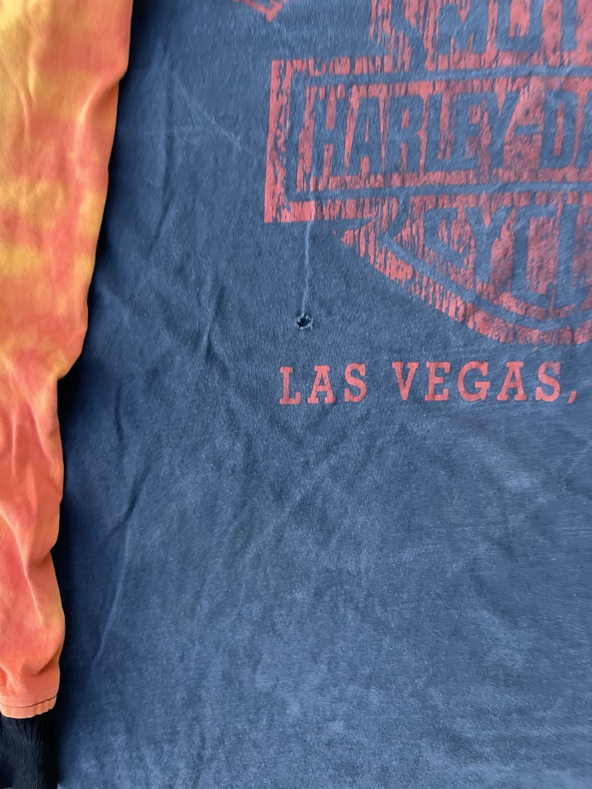 Vintage Harley Davidson Shirt 3XL Long Fire Flames Custom Cuffs DISTRESSED