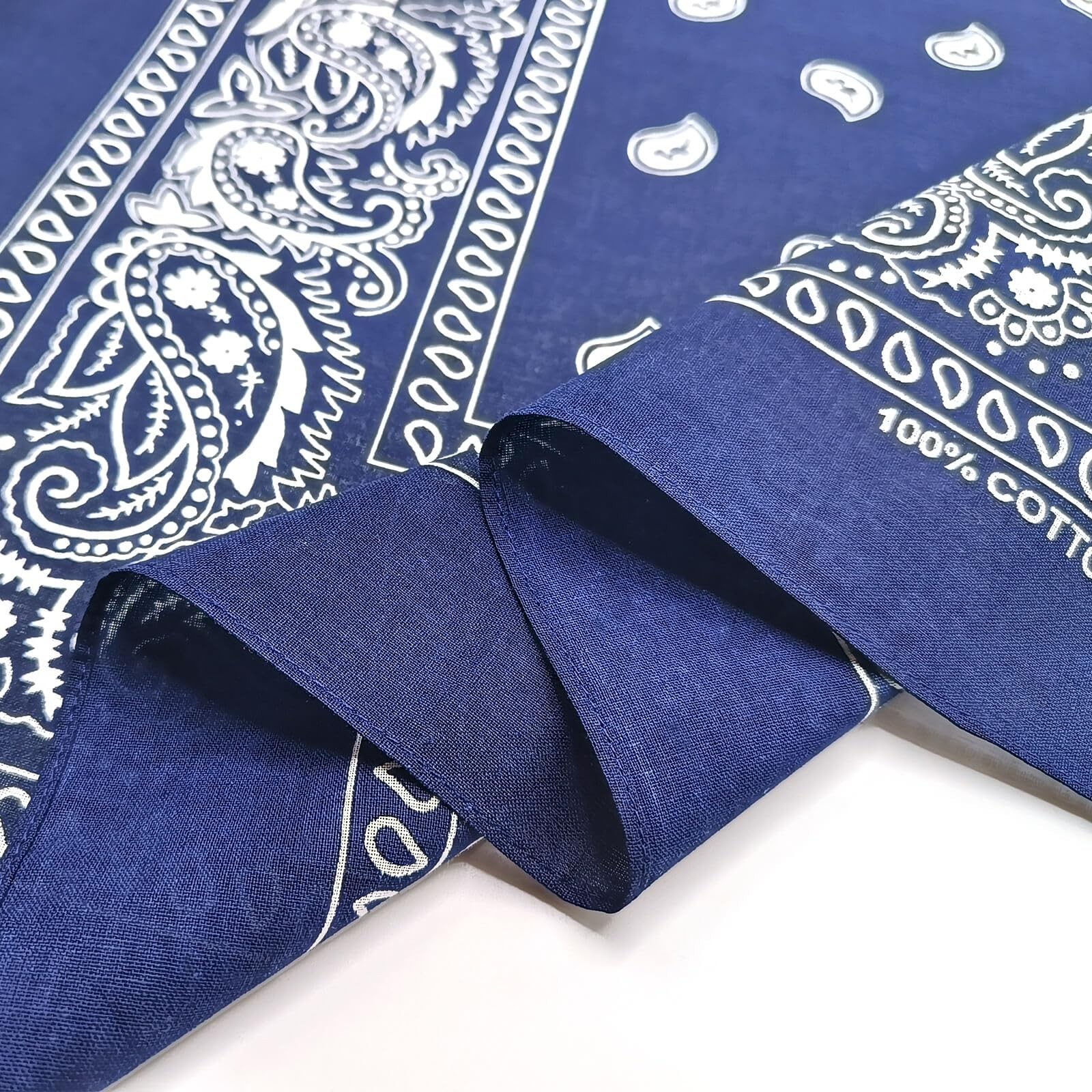 4 Pack 100% Cotton Bandanas 22″x22″ Multi-Purpose Square Scarfs for Men & Women