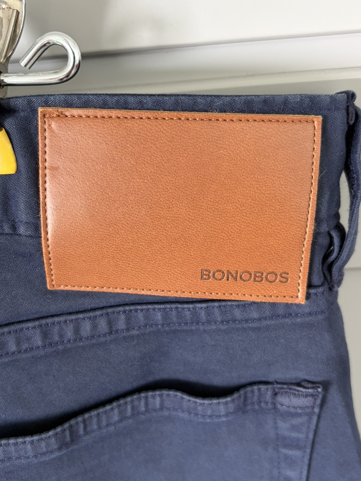 Bonobos Italian Brushed 5-Pocket Pants 34×36 Slim Fit Dark Navy Blue Mint