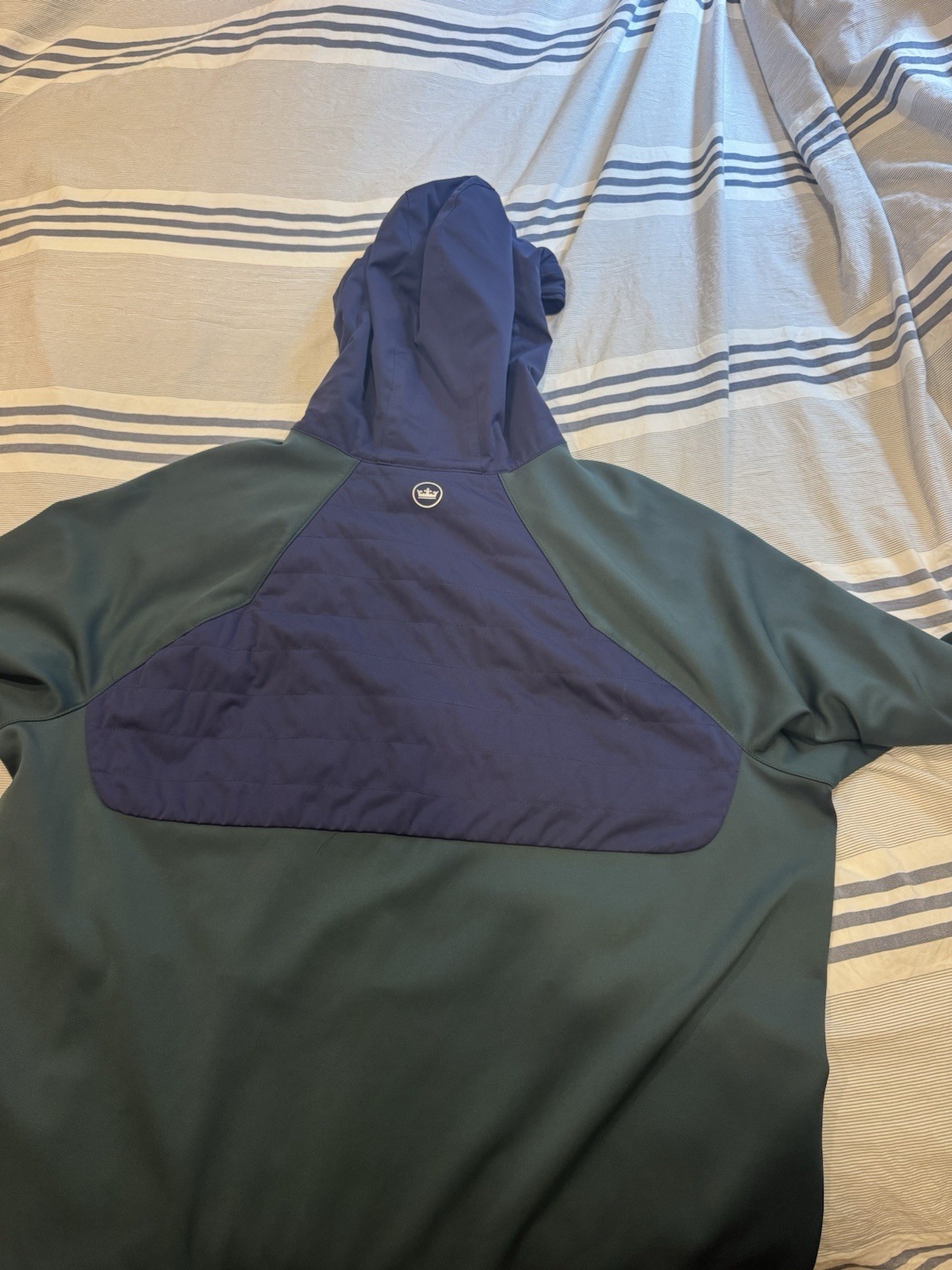 Peter Millar hyperlight Men’s XL Blue/Green 1/2 Zip Hooded Hoodie