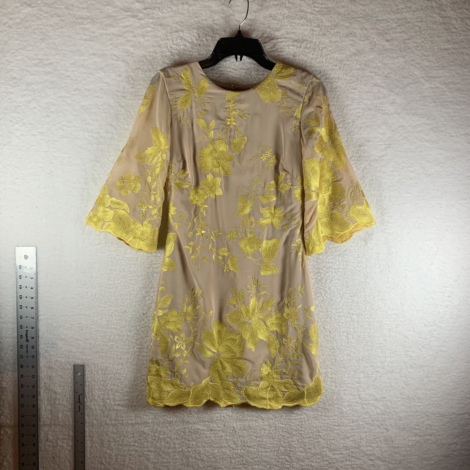 Dress The Population Paige Shift Dress Women S Yellow Floral Embroidered 8192