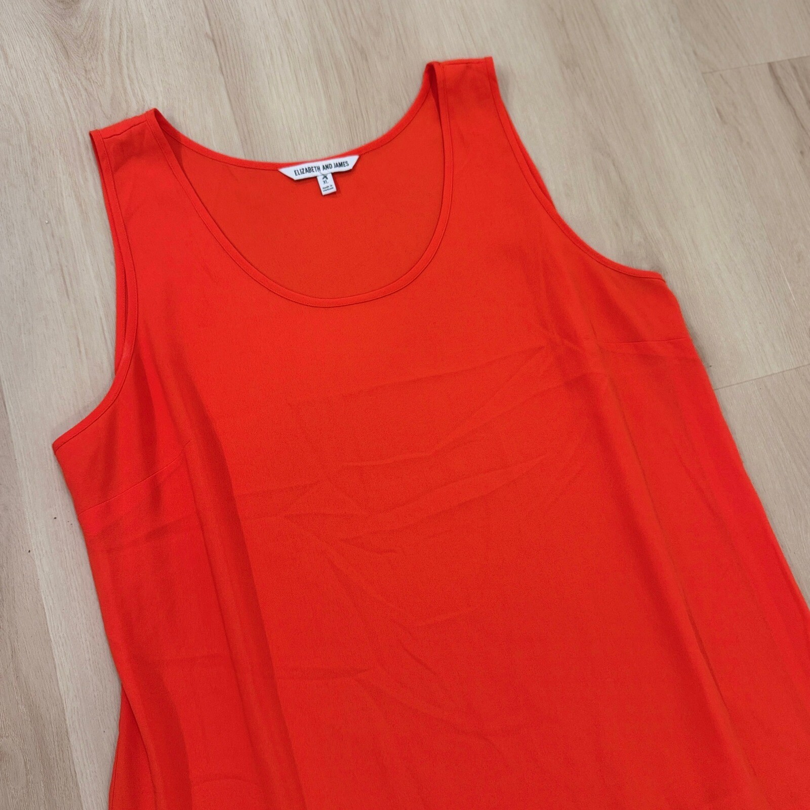 Elizabeth and James Maxi Tank Dress Tiered Flame Orange XL Vibrant Bold Chic