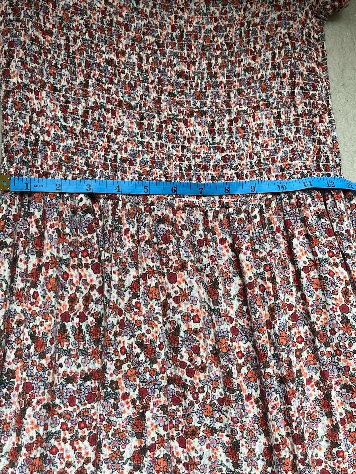 Kismet off-the-shoulder maxi dress smocked bodicetiered, floral-skirt.large -Q