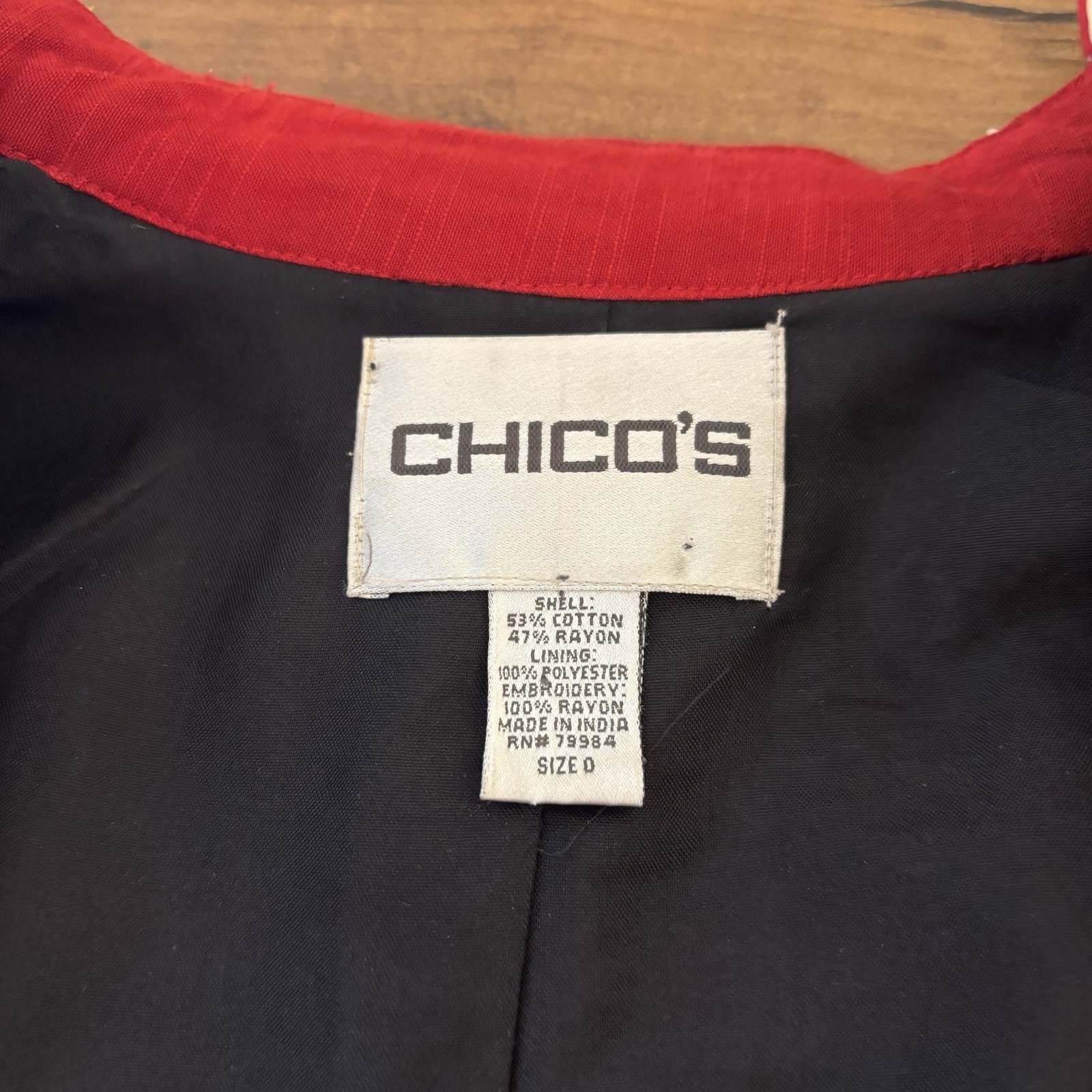 Chico’s Womens Small Jacket Open Front Embroidered & Sequin Accents Art to Wear