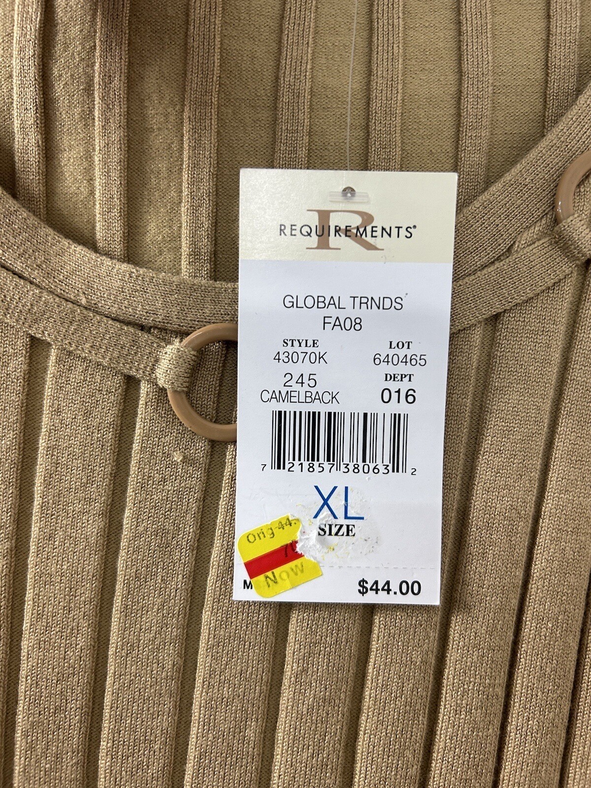 Woman’s Size XL Brown Short Sleeve Knit Top by Requirements