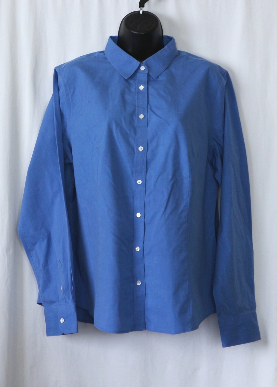 TALBOTS Blue Wrinkle Resistant Cotton Blse 44 In Chst 26.5 In Lng Sz 16 EXC