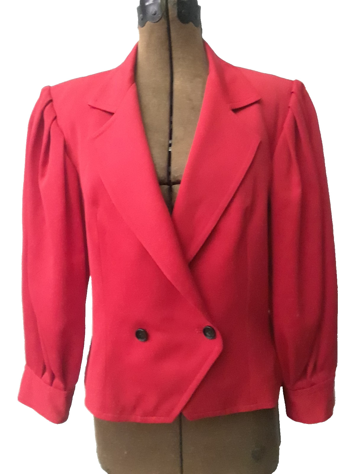 Vintage Harvé Benard Women Red Work Jacket Button – Wool – Size 8