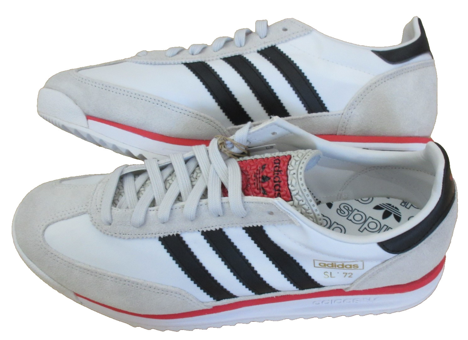 Adidas Men’s SL 72 RS Sneakers Cloud White Core Black Grey Size 13 NIB JS0746