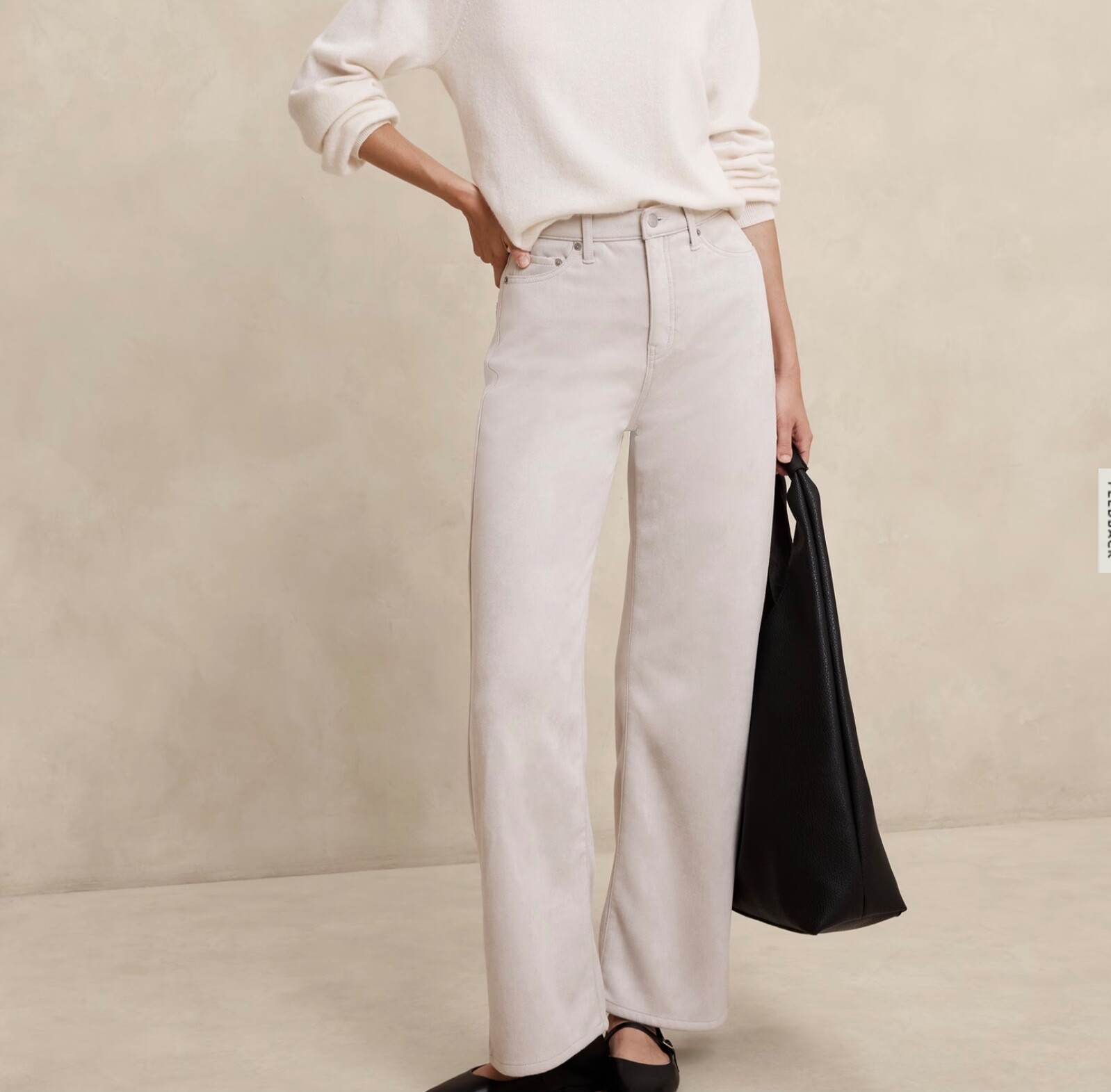 Banana Republic Women’s Ultra High-Rise Wide-Leg Vegan Suede Pants – SELENITE