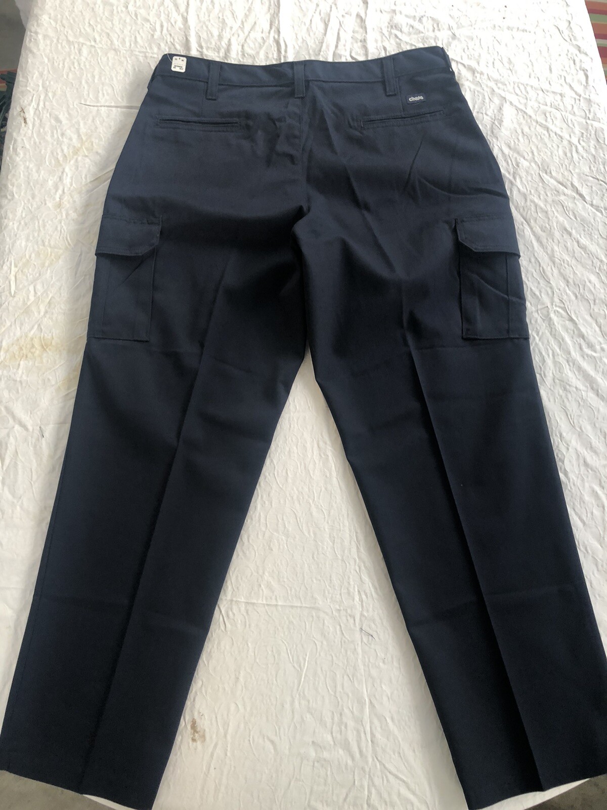 Lot 2 Cintas Comfort Flex Navy Blue Cargo Work Pants 32×32 #270-20 Relaxed Fit