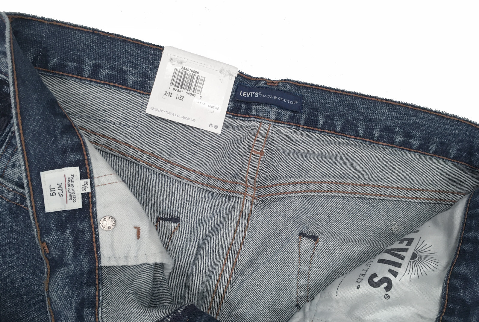 NEW $188 Levi’s Made & Crafted 511 Allende Jeans! Slim 511 Japanese Embroidery
