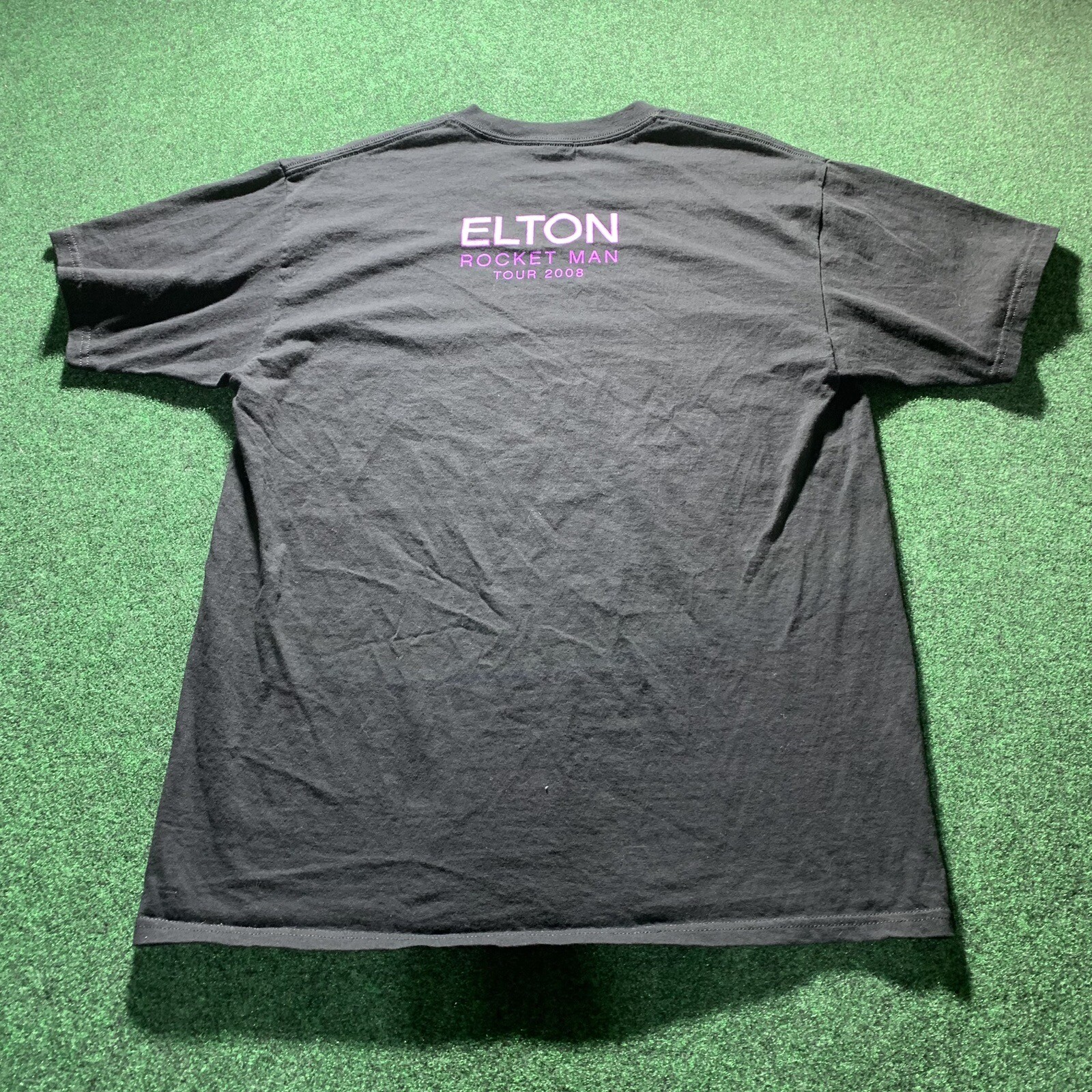 Elton John T-Shirt Rocket Man Tour Mens Size XL Black 2008